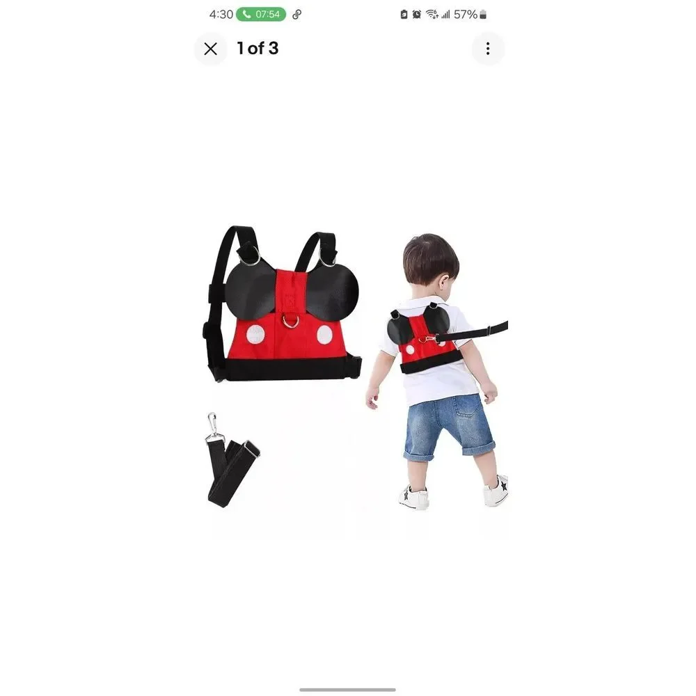 Lehoo‎ Castle Child Toddler Safety Harness Mickey Mouse Leash Detachable Disney